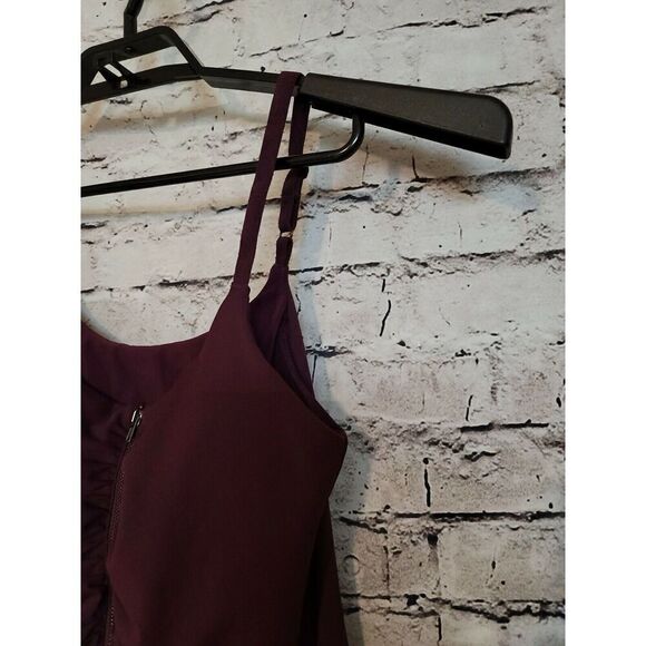 Fabletics Mia Tank Top Shirred Bliss  Shirt Size XS Purple Full Zip t61 - Picture 3 of 6